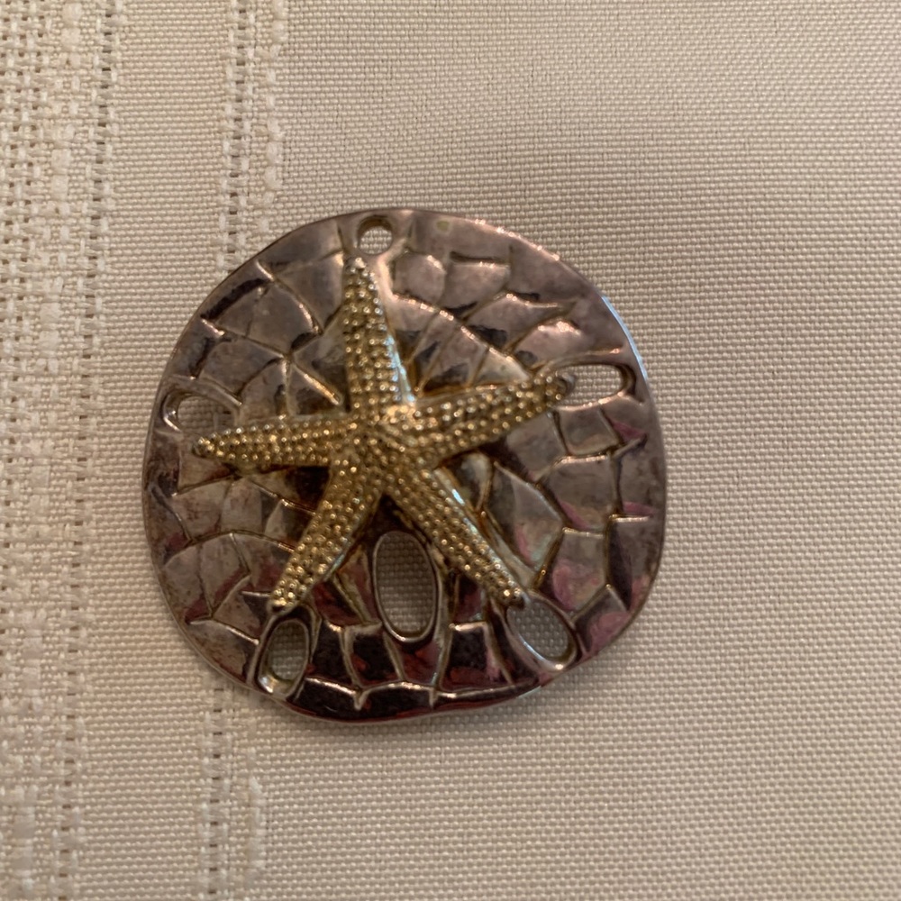 Starfish necklace slide or pin/brooch.